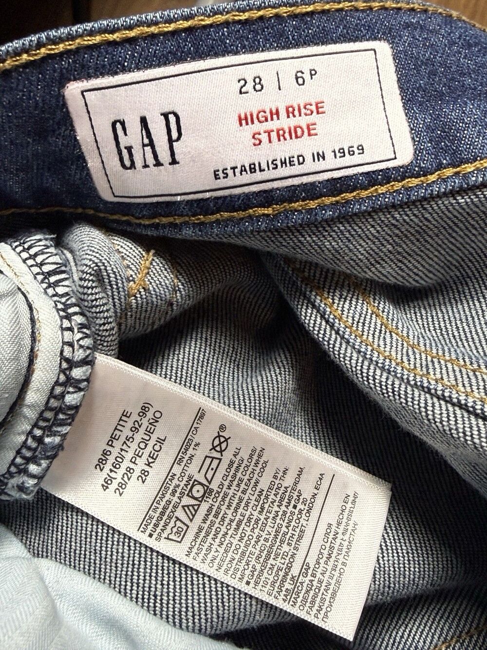 Gap Women’s High-Rise Stride Ankle Wide-Leg Stretch Denim Jeans Blue Size 6P/28 - Picture 2 of 6